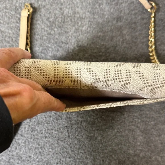 Michael Kors Jet Set Travel Vanilla Logo Crossbody Wallet on Chain - Picture 6 of 14